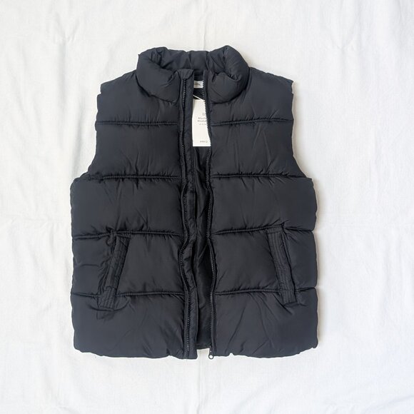 Mango Boys Black Quilted Puffer Vest Jacket Size 11-12 New - Picture 2 of 3